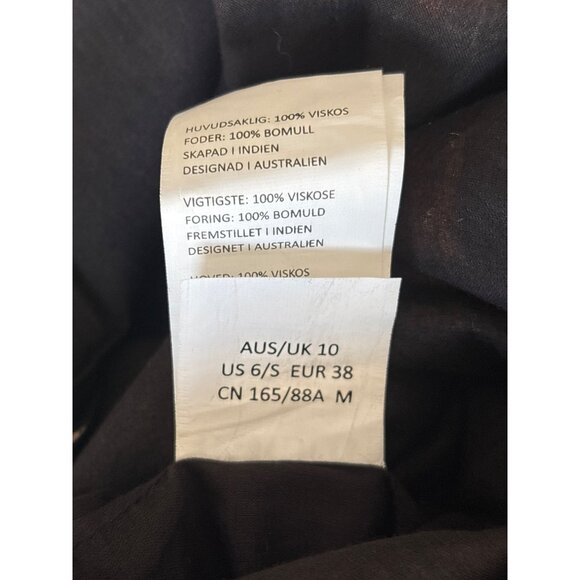 BARDOT Dress Black‎ Hi-lo Hem Spaghetti Strap Midi Party Faux Wrap Flounce Small - Picture 13 of 13